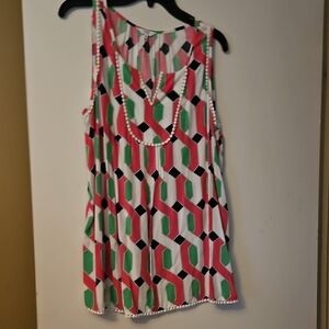 crown & ivy Multicolor Geometric Tank Top